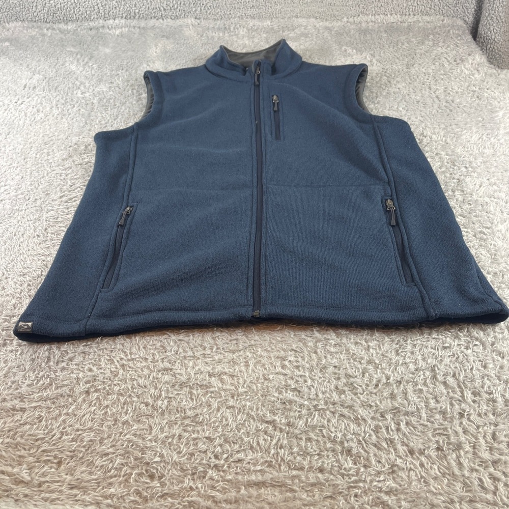 Storm Creek Mens Fleece Vest Blue XL Full Zip Pockets Outdoor Casual